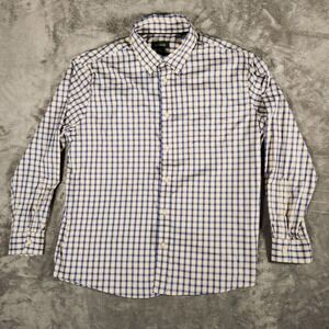 Orvis Button Down Shirt Mens XL Blue Yellow Excellent Active Fit Gingham Check